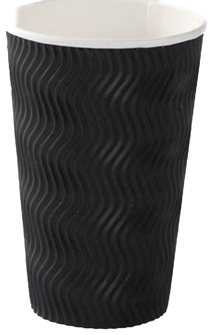 90 PP Black Wavy 16oz Paper Cup